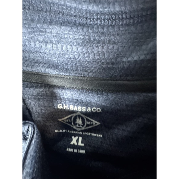 G.H. Bass & Co Mens Mixed Media 1/4 Zip Pullover Navy Blue XL Textured NWT - Picture 12 of 14